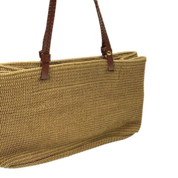 Carmen Raffia Basket Bag Tight weave Leather Straps - Picture 4 of 12